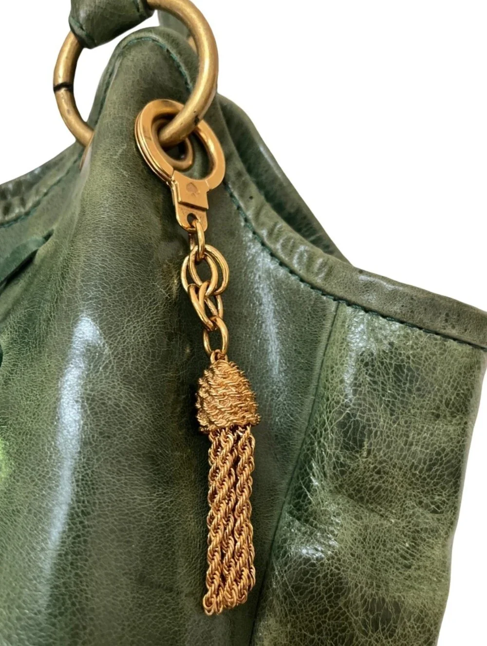Frye Jade Layla Whipstitch XL Hobo Purse Western distressed green leather Bag